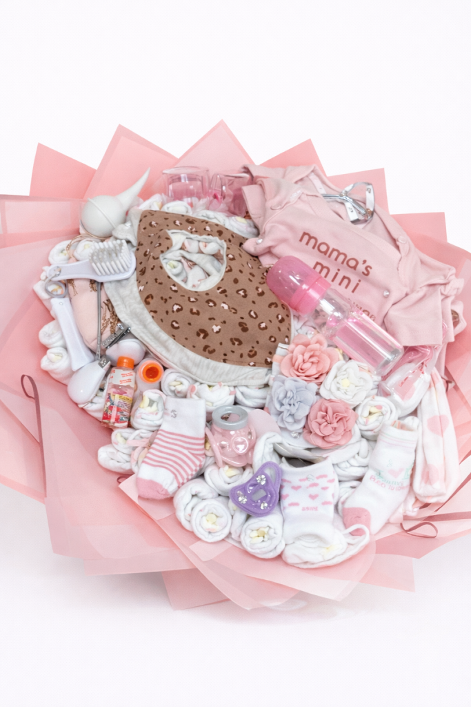 Diaper Bouquet/Baby Block Arrangement