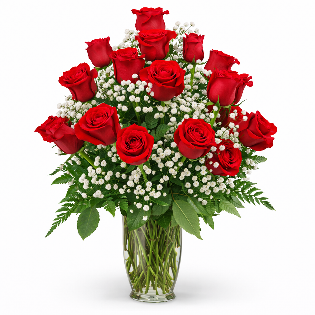 Vased Rose Arrangement