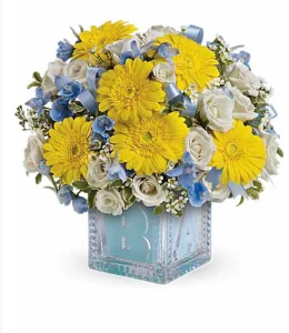 Diaper Bouquet/Baby Block Arrangement